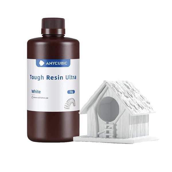 ANYCUBIC Tough Resin, 1 kg kapacitet, ultra holdbarhed, lav lugt,1kg Hvid