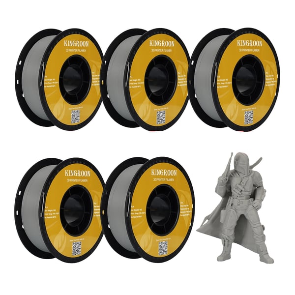 3D Print Filament, PLA Material, 1,75 mm Diameter,5 KG PLA Grå