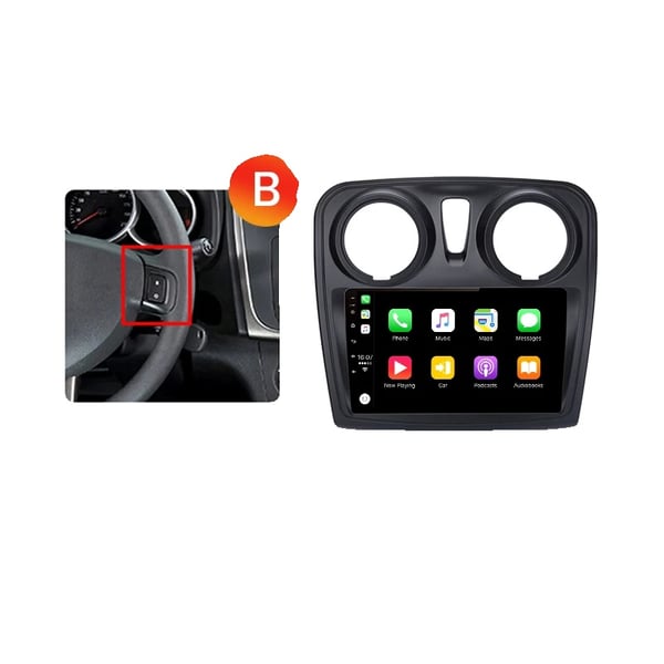 Bilradio, forbedrede funktioner, kompatibel med Renault Logan 2 2012-2019 / Sandero 2 2014-2019,WIFI 2GB-32GB A2