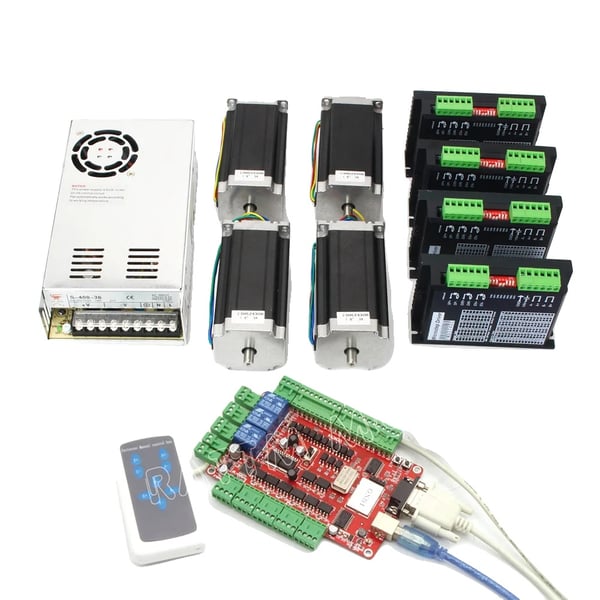 CNC Stegmotor Kit, 425oz-in vridmoment, USB-kontroll,4 AXEL KIT