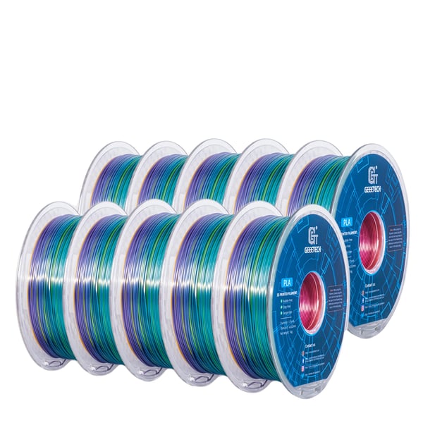 Silk PLA -filamentti, 1,75 mm halkaisija, helppo tulostuslämpötila 200-230 °C, Silkkinen sateenkaari