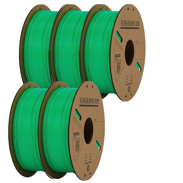 3D-printer filament, 1,75 mm diameter, 300 m længde,5Rulle Grøn