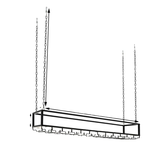 Ripustettava viinipulloteline, vintage-tyyli, säädettävä säilytysratkaisu,120cm