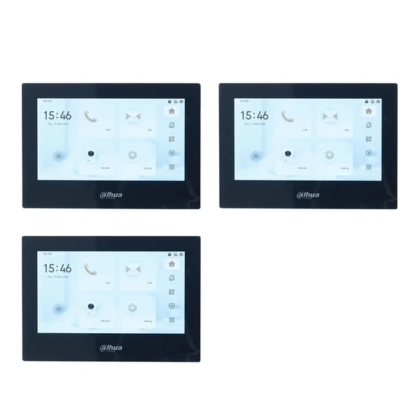 Inomhusmonitor, 7-tums pekskärm, full digital kommunikation,3 st vit skärm Inomhusmonitor, 7-tums pekskärm, full digital kommunikation,3 st vit skärm