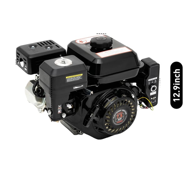Gasmotor, 7,5HK, 210cc, Håndstart eller Elektrisk,sort