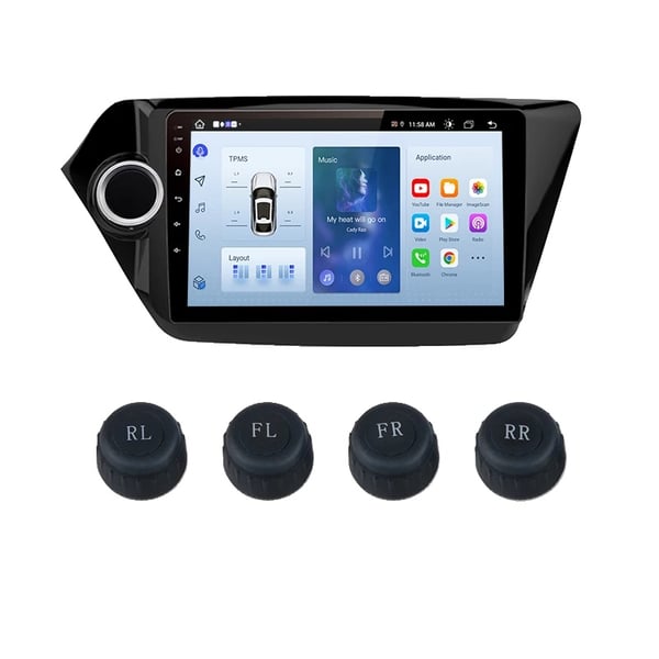 TPMS, Kompatibel med Android Bilradio, Övervakar Däcktryck,Röd, Extern sensor TPMS, Kompatibel med Android Bilradio, Övervakar Däcktryck,Röd, Extern sensor