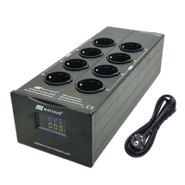 Audio Strømrenser, 8 Udtag, Overbelastningsbeskyttelse,M-TR80, EU-stik