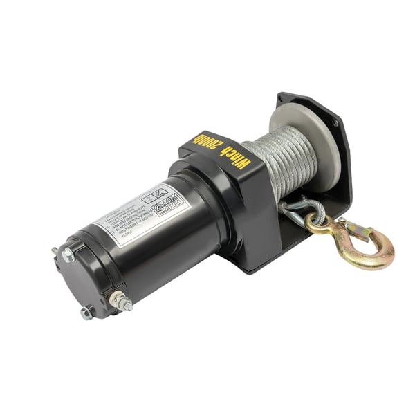 Elektrisk vinsch, 2000 lbs lastkapacitet, 6 m kabel längd,Svart, 6m, 2000 pund Elektrisk vinsch, 2000 lbs lastkapacitet, 6 m kabel längd,Svart, 6m, 2000 pund
