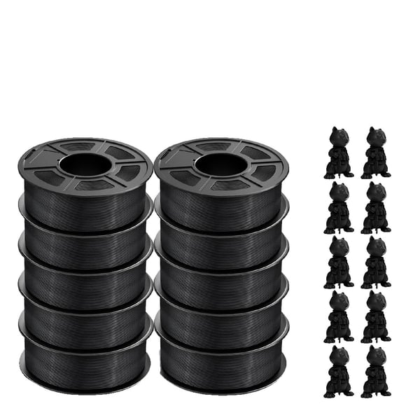3D Filament, Stødresistent, Kompatibel med de fleste 3D-printere,10KG ABS Sort 3D Filament, Stødresistent, Kompatibel med de fleste 3D-printere,10KG ABS Sort