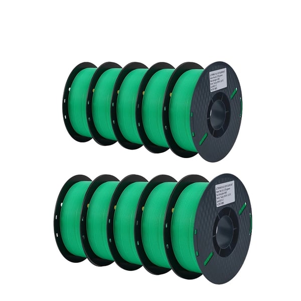 PLA-filamentti, 3D-tulostimille, 1,75 mm halkaisija, 1 kg rulla, 10 kg PLA vihreä