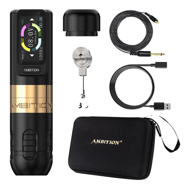 Tatueringsmaskin, Pekskärm, Borstlös Motor, Guld4.0-3.5mm Tatueringsmaskin, Pekskärm, Borstlös Motor, Guld4.0-3.5mm