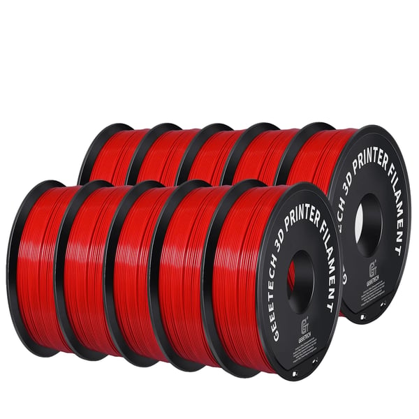 3D Utskriftsfilament, 10kg, ABS-material, 1,75 mm diameter, Röd