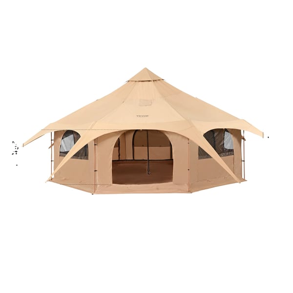 Canvas Bell Tent, 5m Diameter, Rymmer 8 Personer, Tält för Camping,5m typ B