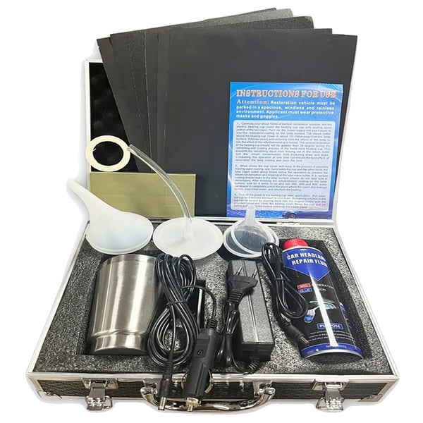 Strålkastarrenoveringssats, 800 ML, Flytande Polymerformula, Verktygssats Strålkastarrenoveringssats, 800 ML, Flytande Polymerformula, Verktygssats