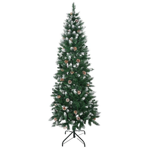 Kunstig Sne Juletræ, 508 Grene, 49 Fyrrekogler,Grøn, 1.8M