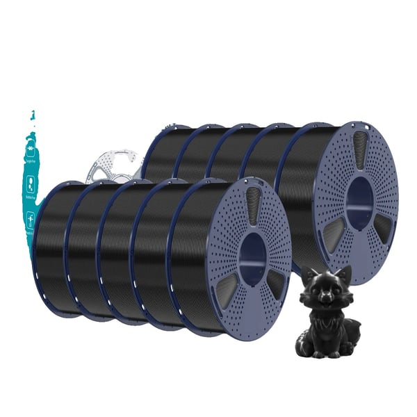 SUNLU PETG 3D-tulostinfilamentti, korkea sitkeys, ei kuplia, 10 kg musta