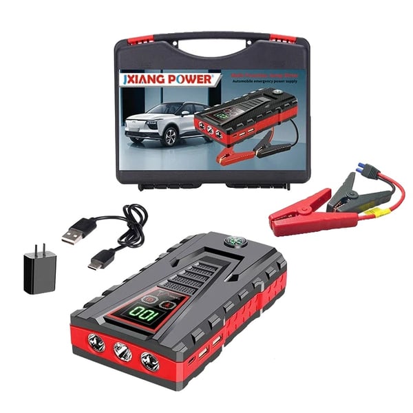 Bilstartbatteri, 99800mAh batterikapacitet, 5000A toppström, USB-utgång 5V/2A, Enkel