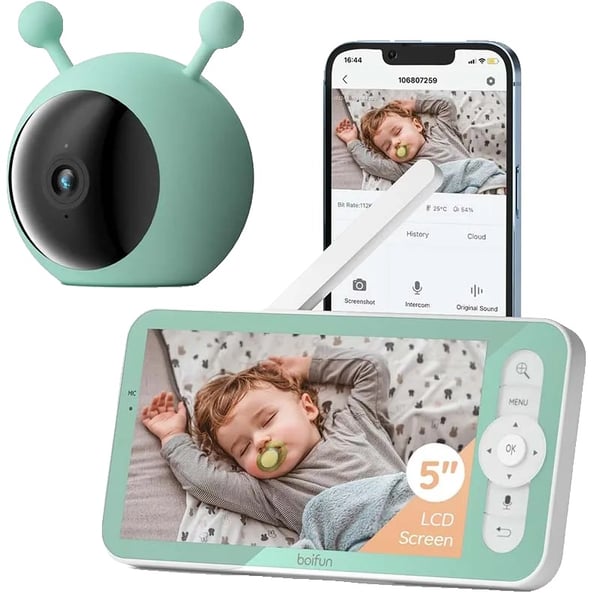 Baby Monitor Kamera, 2K QHD, Intelligent Bevægelsesdetektion,grøn