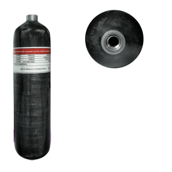Högtryckscylinder, 3L volym, 300 Bar arbetstryck, Kolfiber