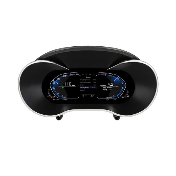 Digital Dashboard Cluster, 12,3 tommer LED-skærm, USB-forbindelse,sort