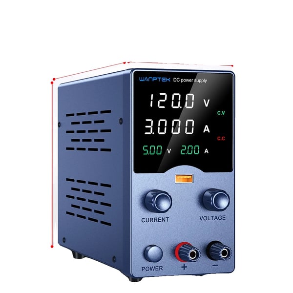 Laboratoriekraftförsörjning, Utgångseffekt 360W, Justerbar spänning 120V, USB-utgång 18W,GA1203L 120V 3A