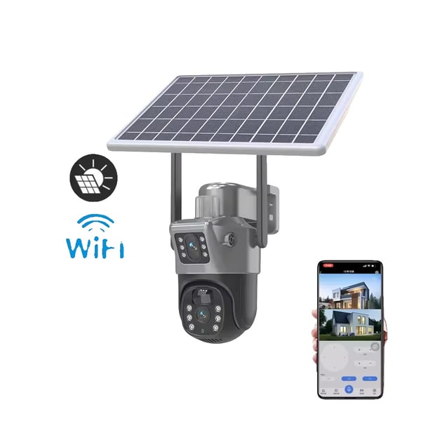 PTZ Aurinkokamera, Kaksoislinsseillä, WiFi- ja 4G-yhteydellä,WIFI