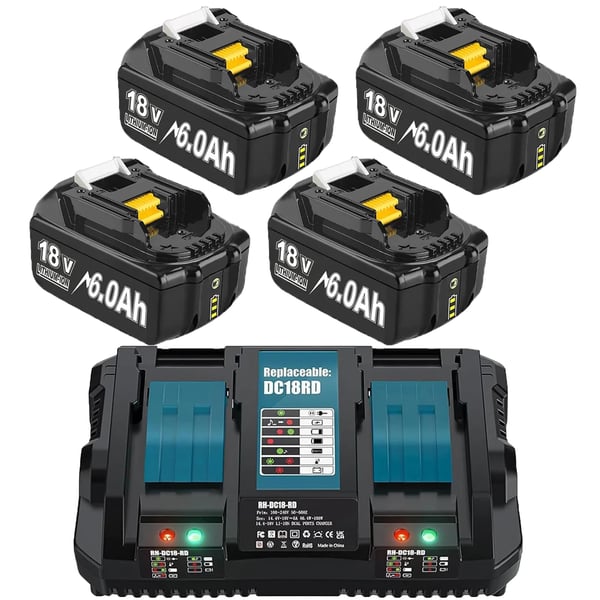 BL1830 Ersättningsbatteri, 6000mAh kapacitet, 18V spänning, 4 6.0Ah 6A Laddare BL1830 Ersättningsbatteri, 6000mAh kapacitet, 18V spänning, 4 6.0Ah 6A Laddare