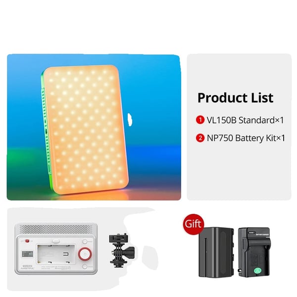 Videovalo, RGB-versio, säädettävä kirkkaus,VL15B Kit 2 Videovalo, RGB-versio, säädettävä kirkkaus,VL15B Kit 2