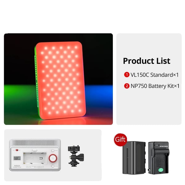 Videovalo, RGB-versio, säädettävä kirkkaus,VL15C Kit 2 Videovalo, RGB-versio, säädettävä kirkkaus,VL15C Kit 2