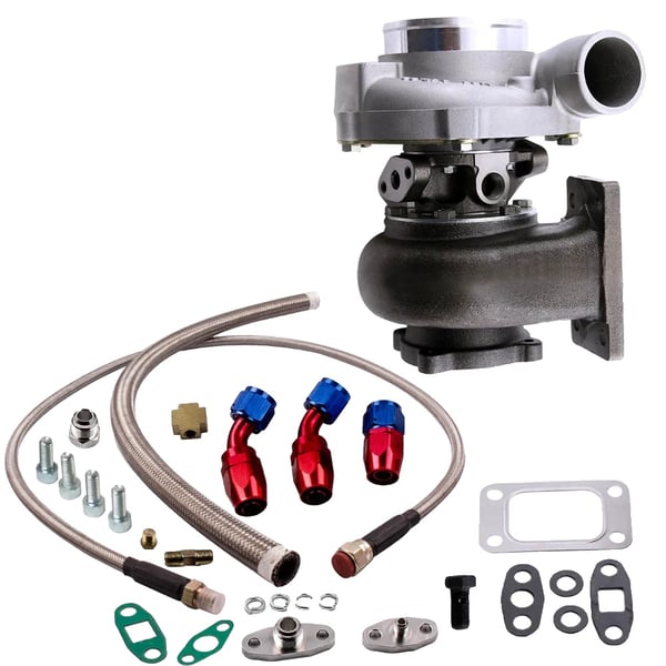 Turbocharger, vand- og olieafkøling, 500HK output,turbo x olieledning