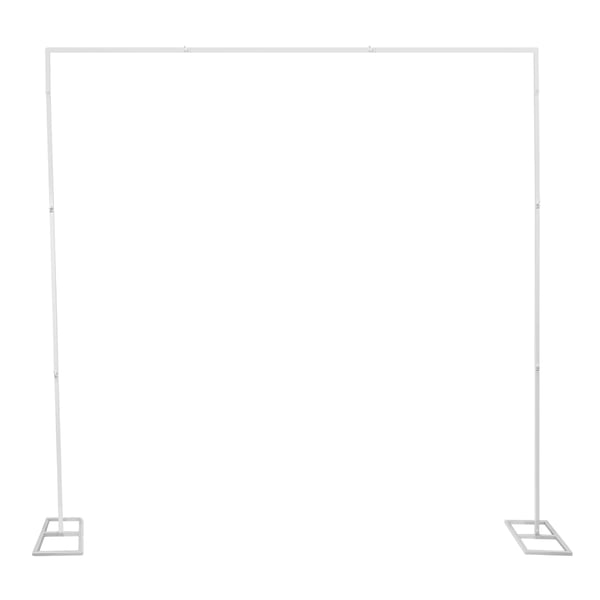 Taustateline, 2,4 m x 2,4 m, rautamateriaali, neliömuoto,VALKOINEN, L