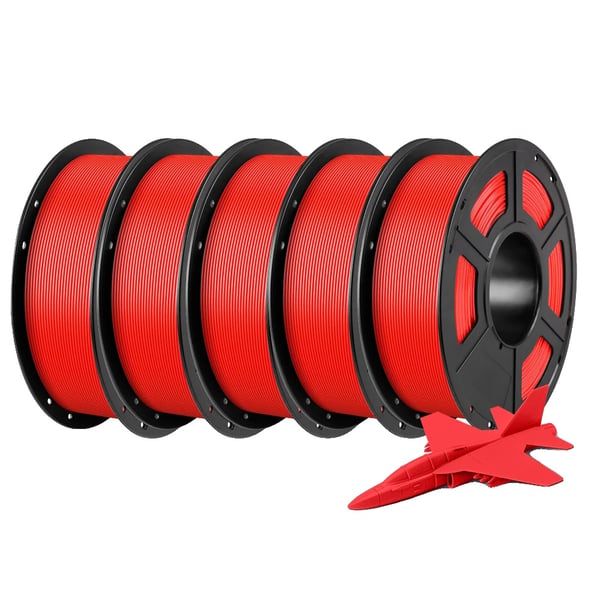 PLA Filament, 5KG Økologisk Materiale, Flere Farvekombinationer,5kg Rød