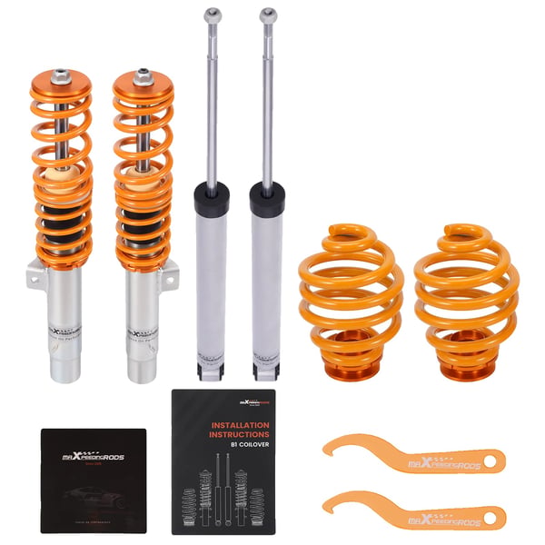 Coilover-jousituspaketti, säädettävä korkeus, parannettu käsiteltävyys,Keltainen