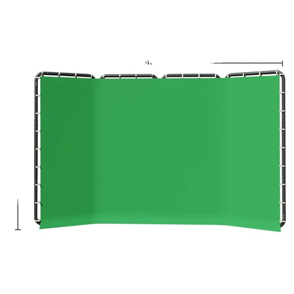 Sammenklappelig Chroma Key Baggrund, Krølfri Muslin, Ultra-Hurtig Opsætning,240x400cm Grøn