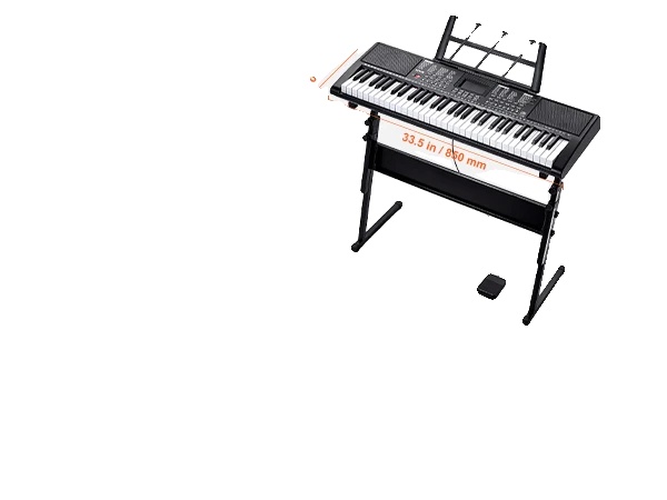Digitalt Keyboard Piano, 61 Tangenter, 200 Toner och Rytmer,Med stativ