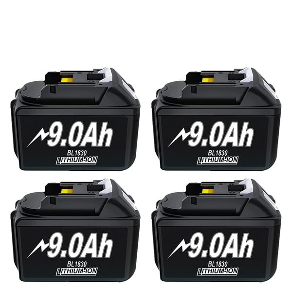 Ladattava akku, suuri kapasiteetti, nopeat latausvaihtoehdot,4Kpl 9000mAh