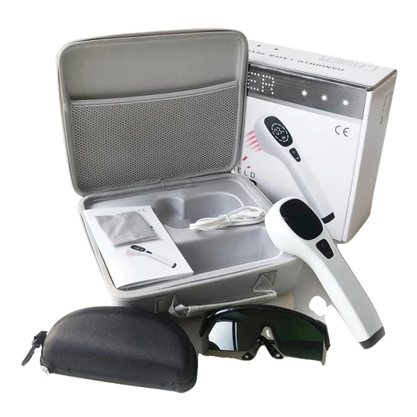 Laserterapienhed, 4x808nm & 12x650nm laser, USB-opladning, ergonomisk design,1 sæt