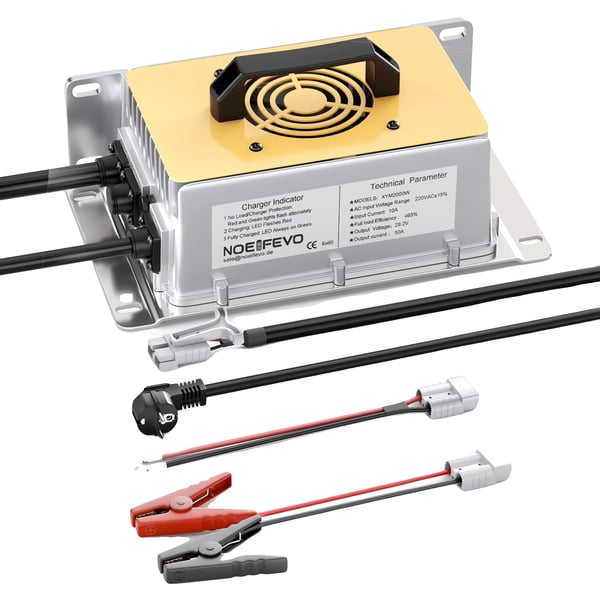 Batterioplader, 29,2V, 30A Udgang,50A, EU