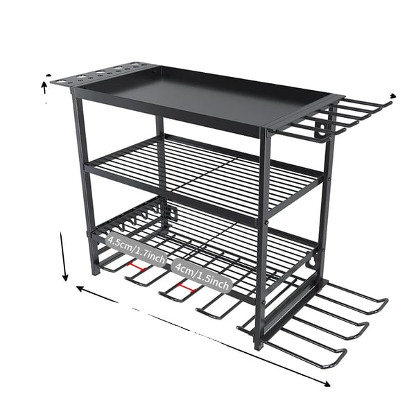 Handverktygsorganisatör, kraftig metallkonstruktion, väggmonterad design,svart Handverktygsorganisatör, kraftig metallkonstruktion, väggmonterad design,svart