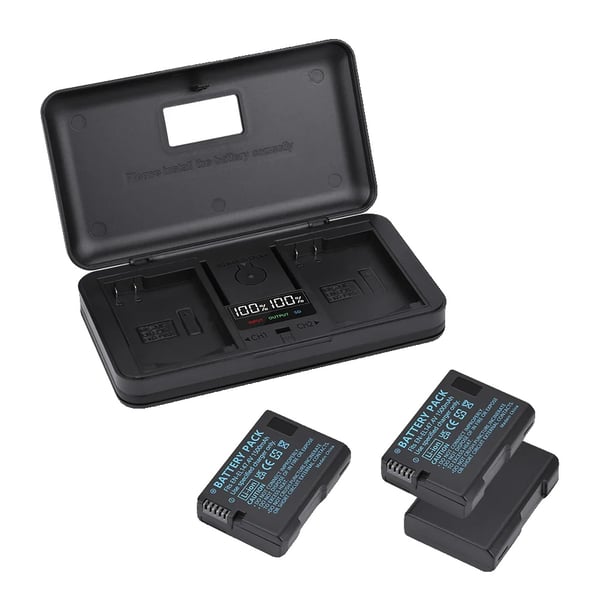 Nikon EN-EL14 Batteripack, 1500mAh kapacitet, USB batteriladdare, 1 Laddare 3 Batteri