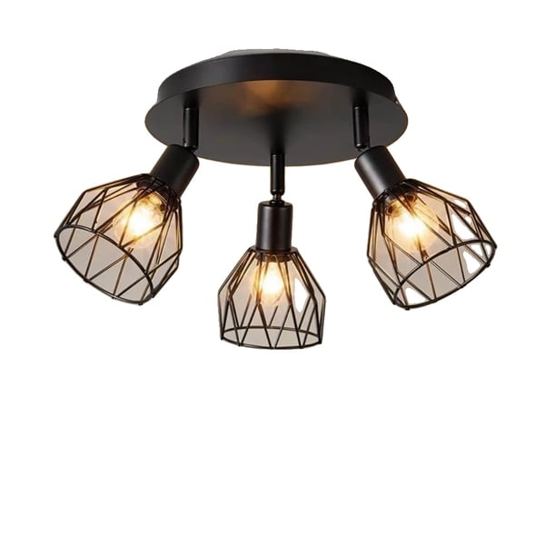 Loftlampe, Minimalistisk Design, 3 Lyskilder,Ingen pære, sort