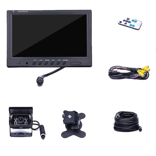 Backup kamera monitor, 4 kamera opsætning, nattevision, brugervenlige kontroller,Monitor med 4 kameraer