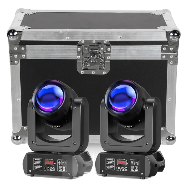Säde liikkuvat päävalot, 150W teho, 18 prismat,EU-plugi, 2Pcs Valo Koteloineen Säde liikkuvat päävalot, 150W teho, 18 prismat,EU-plugi, 2Pcs Valo Koteloineen