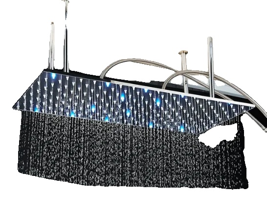 Suihkupää, kattoon asennettava, sade-toiminto,Kromi LED
