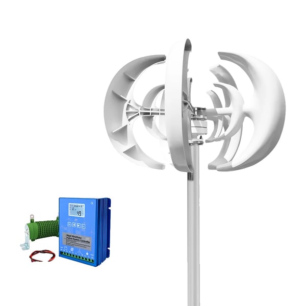 Vindmølle, Vertikal Aksedesign, Solintegrationskapacitet,med hybrid kontrol, 24V, 5000W