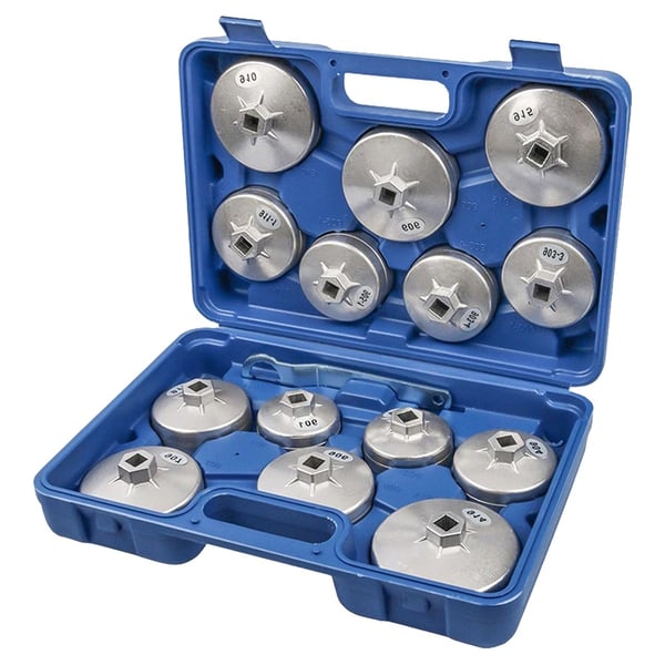 Öljynsuodatinavainten sarja, kestävä alumiiniseos, ergonominen muotoilu,15Pcs Set