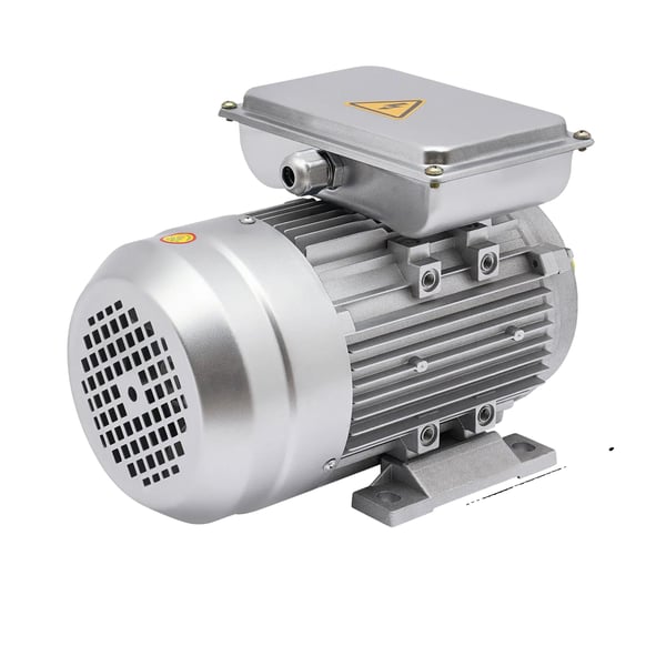 Elektrisk motor, 1 HK, 750W effekt, 1380 RPM hastighed,Sølv