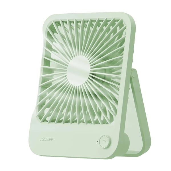 Skrivebordsblæser, 180° Foldbar, 4-Hastigheds Justerbar,4500mAh Grøn