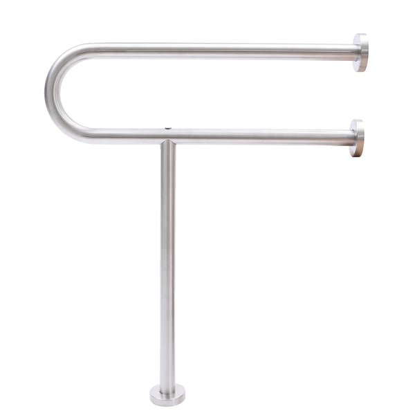 Toilet Sikkerhedsrail, U-formet Design, Stærk Belastningskapacitet,60 X 75cm, Lys Grå