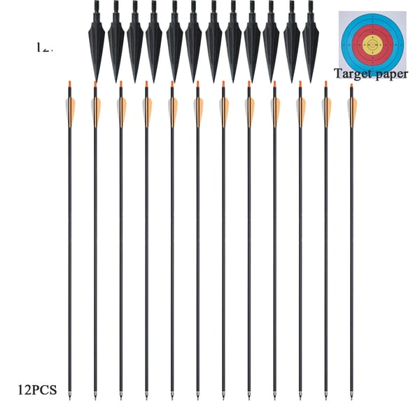 Blandade kolfiberpilar, tillgängliga i 12 eller 24 st, 31,5 tums längd, orange-12